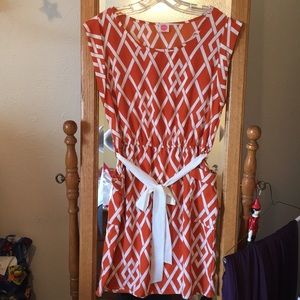 Orange and white dress